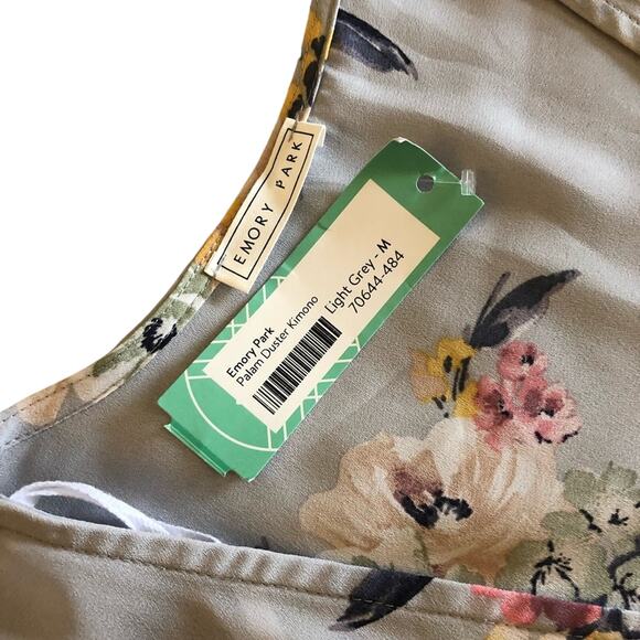 Emory Park Palam Duster Floral Kimono Size Medium NWT Beach Vacation - Picture 3 of 6